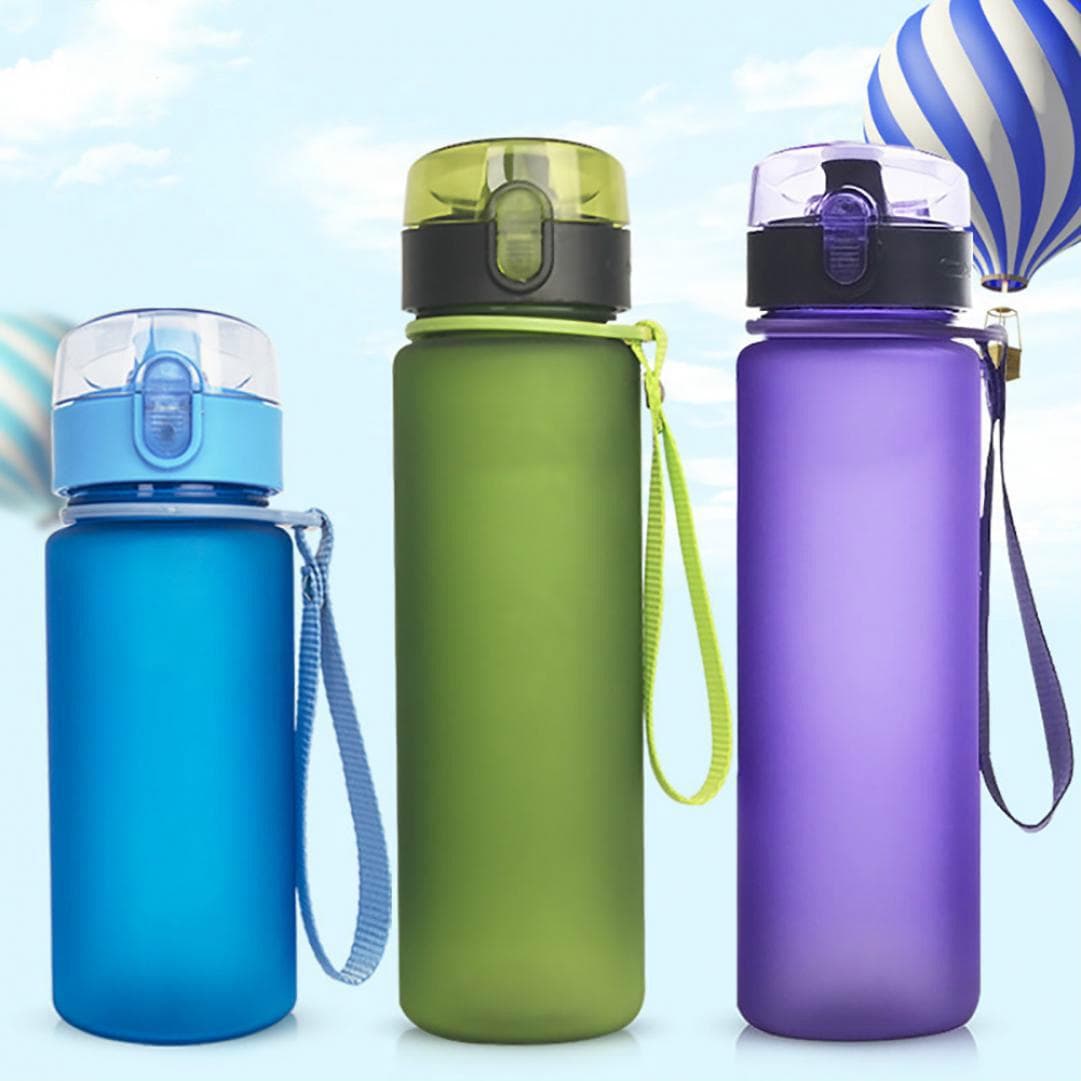 Water Bottle Frosted Leakproof Outdoor Travel Sports Water Cup purple