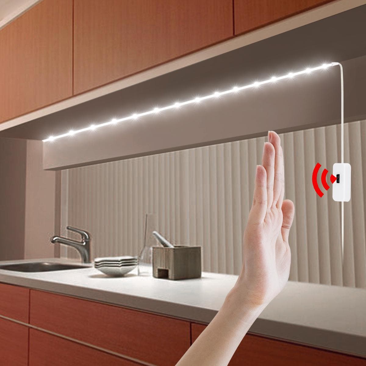 LED Under Cabinet light led Lamp with Hand Sweep Motion Sensor USB Port lights kitchen Stairs Wardrobe Bed Side Light warm white