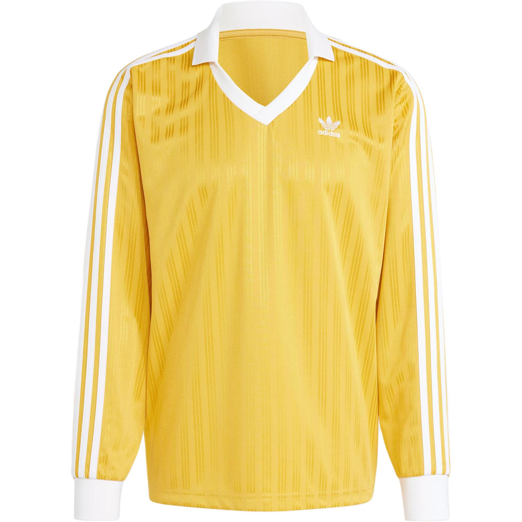 Adidas Originals Adicolor Piqué Football Top Embroidered Logo Casual Retro Sports Long Sleeve Football Shirt Men tops Gold IZ2447 cm