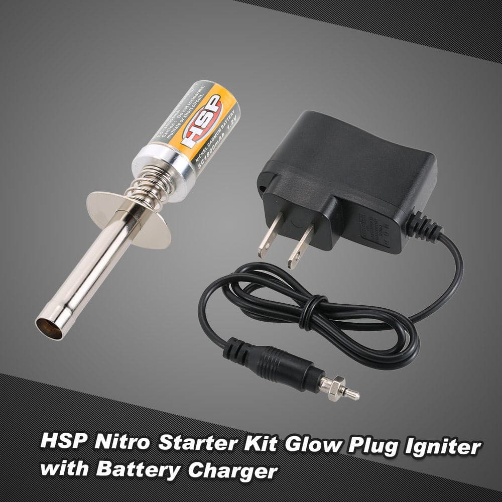 HSP Nitro Starter Kit Glow Plug Igniter with Battery Charger for HSP RedCat Nitro Powered RC Car