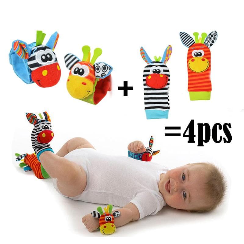 New Sozzy Baby Rattle toy Rattle Set Baby Sensory Toys Foot-finder Socks Wrist Rattle Bracelet Gift