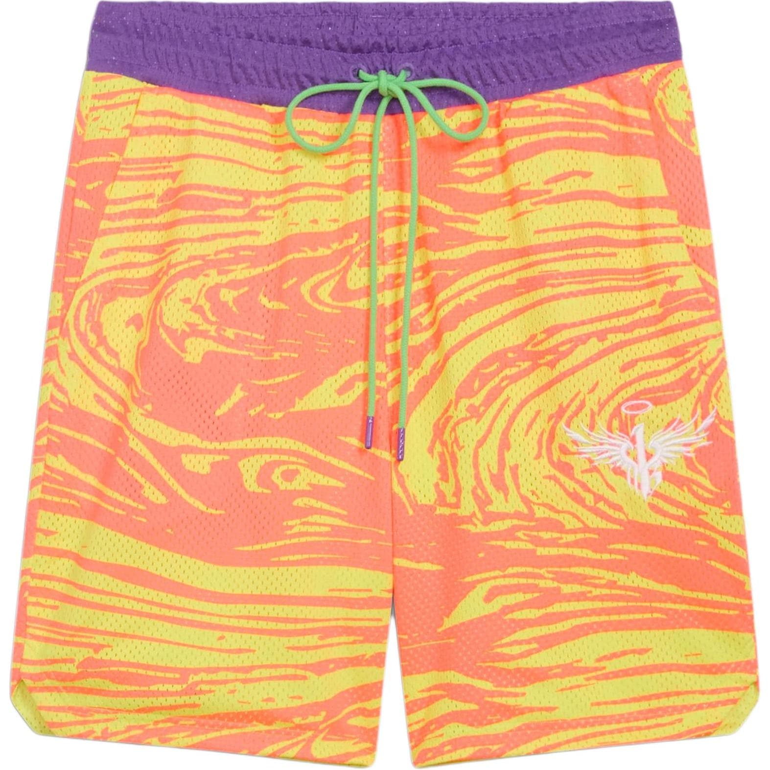 Puma X Melo Collaboration All Over Logo Print Basketball Casual Shorts Men Shorts Yellow 627743-01 cm
