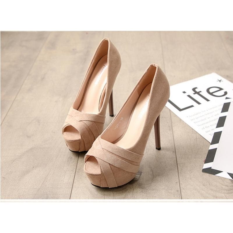 New Fashion Trend Sexy Lady Business Fish Mouth Super High-heeled Waterproof Platform High-heeled Shoes cm