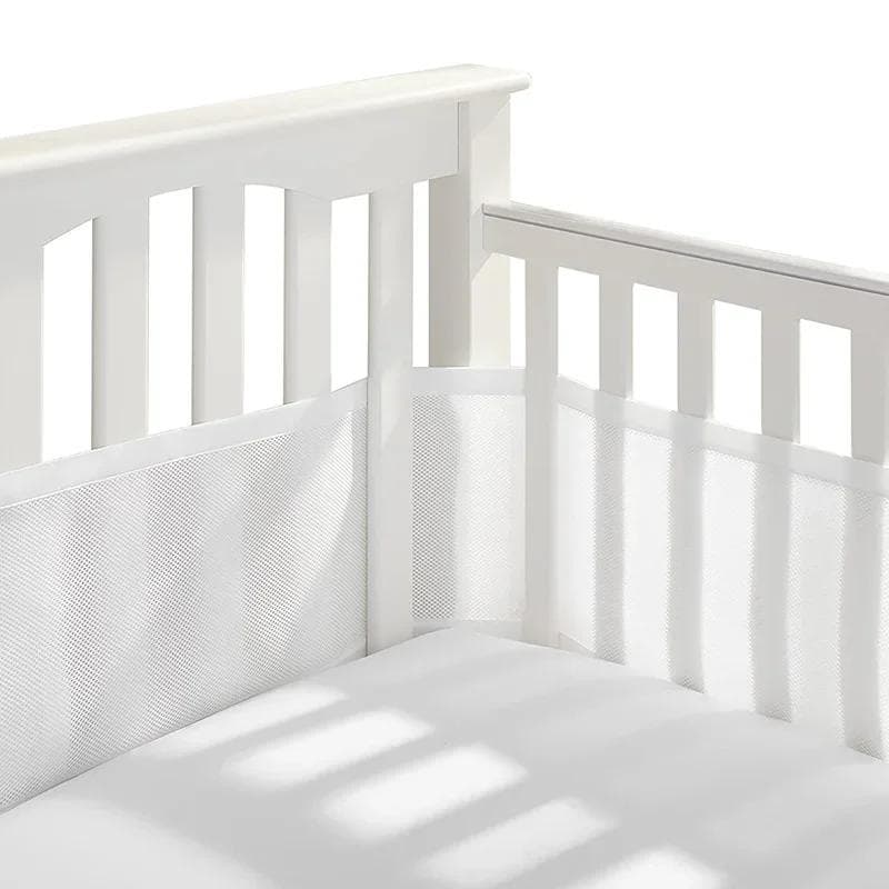 2Pcs/Set  Baby Breathable Mesh Crib Girth Comfortable For 4 Panel Crib Bed Circumference Around Protector Baby Mesh Crib Bumper