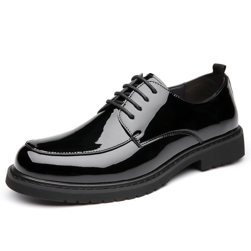 FashionBusiness Black Patent Leather Glossy Shoes for Men 2024 Spring Autumn Business British Black Formal Wedding Shoes Man cm