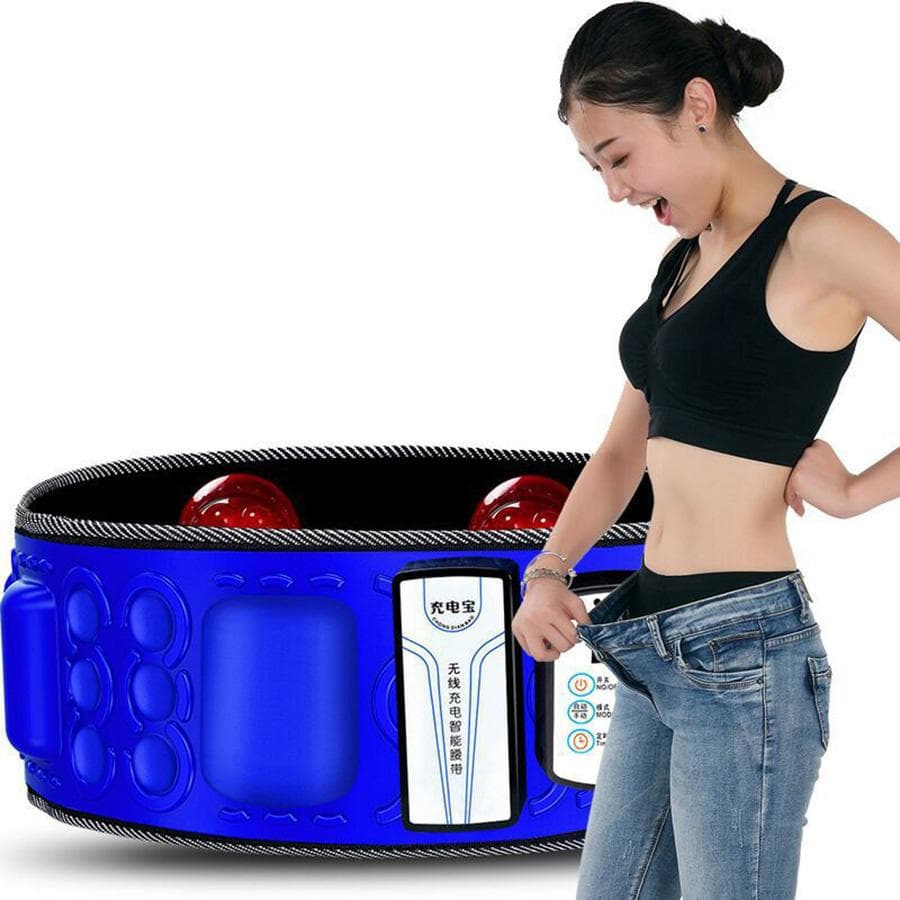 Electric Infrared Slimming Belt Vibration Fitness Massager Lose Weight Shaking Machine X5 Times Abdominal Belly Fat Burn Loss 1pcs blue
