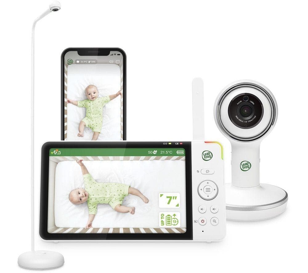 LEAPFROG LF5817HD 7" Over‑the‑Cot Smart Baby Monitor - White