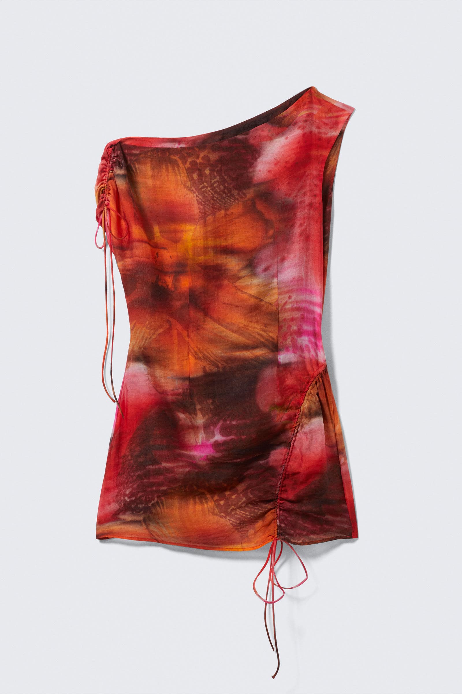 Asymmetric Draped Mini Dress