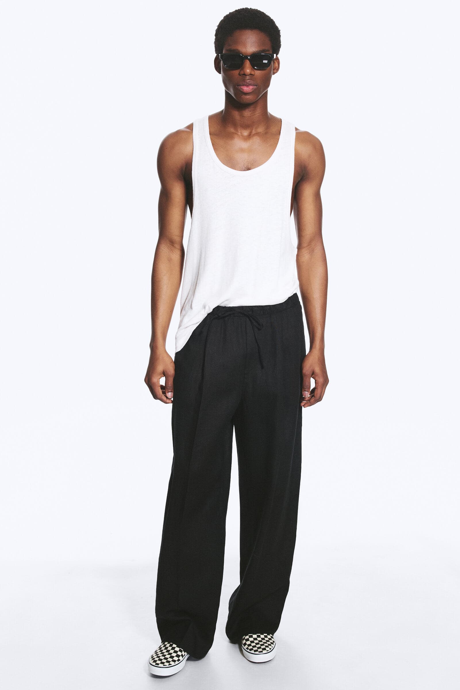 Adler Loose Fit Straight Linen Blend Trousers
