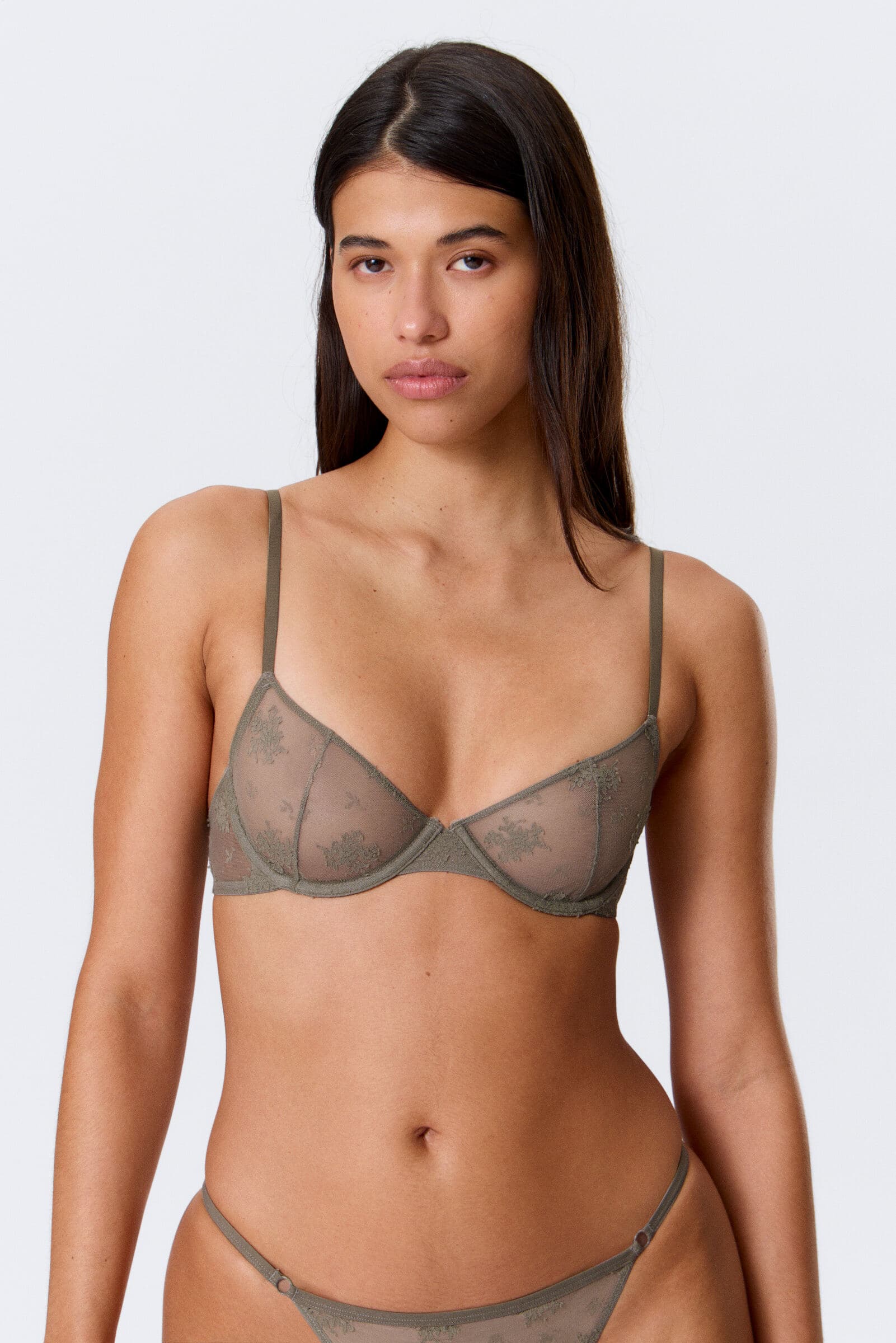 Sheer Lace Underwire Bra