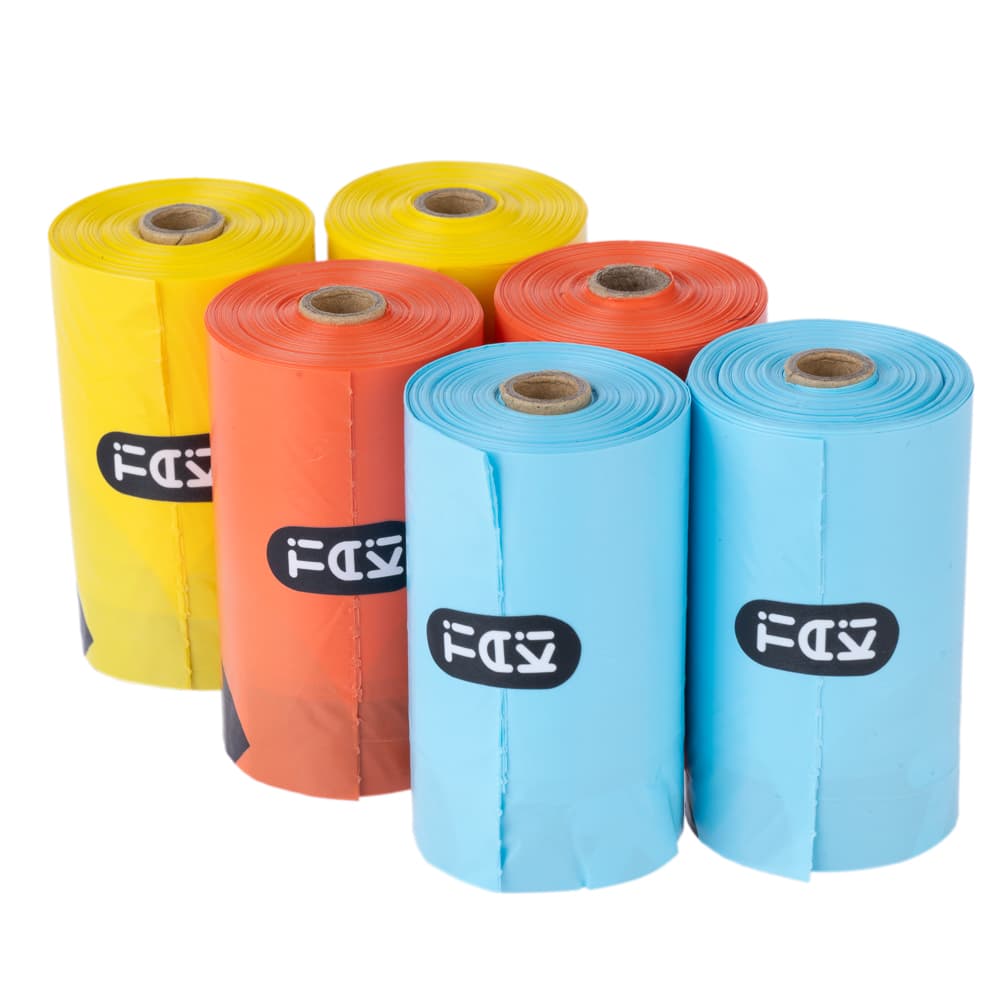 TIAKI Colourful Dog Poop Bags - 6 Rolls (120 Bags)