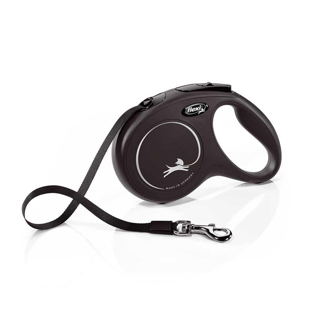 flexi Classic Harness Leash - Black - 5m - Size M: up to 25kg