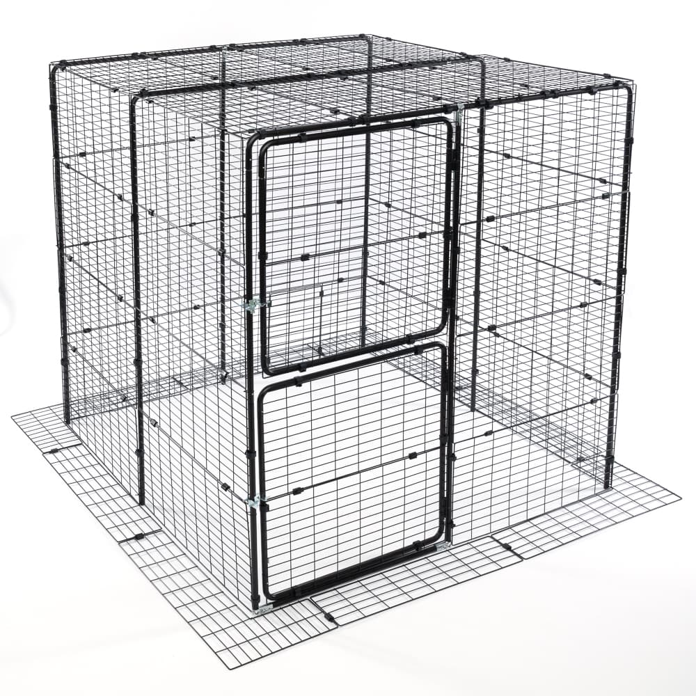 TIAKI Outdoor Cat Enclosure - Black - 160 x 160 x 162cm (L x W x H)
