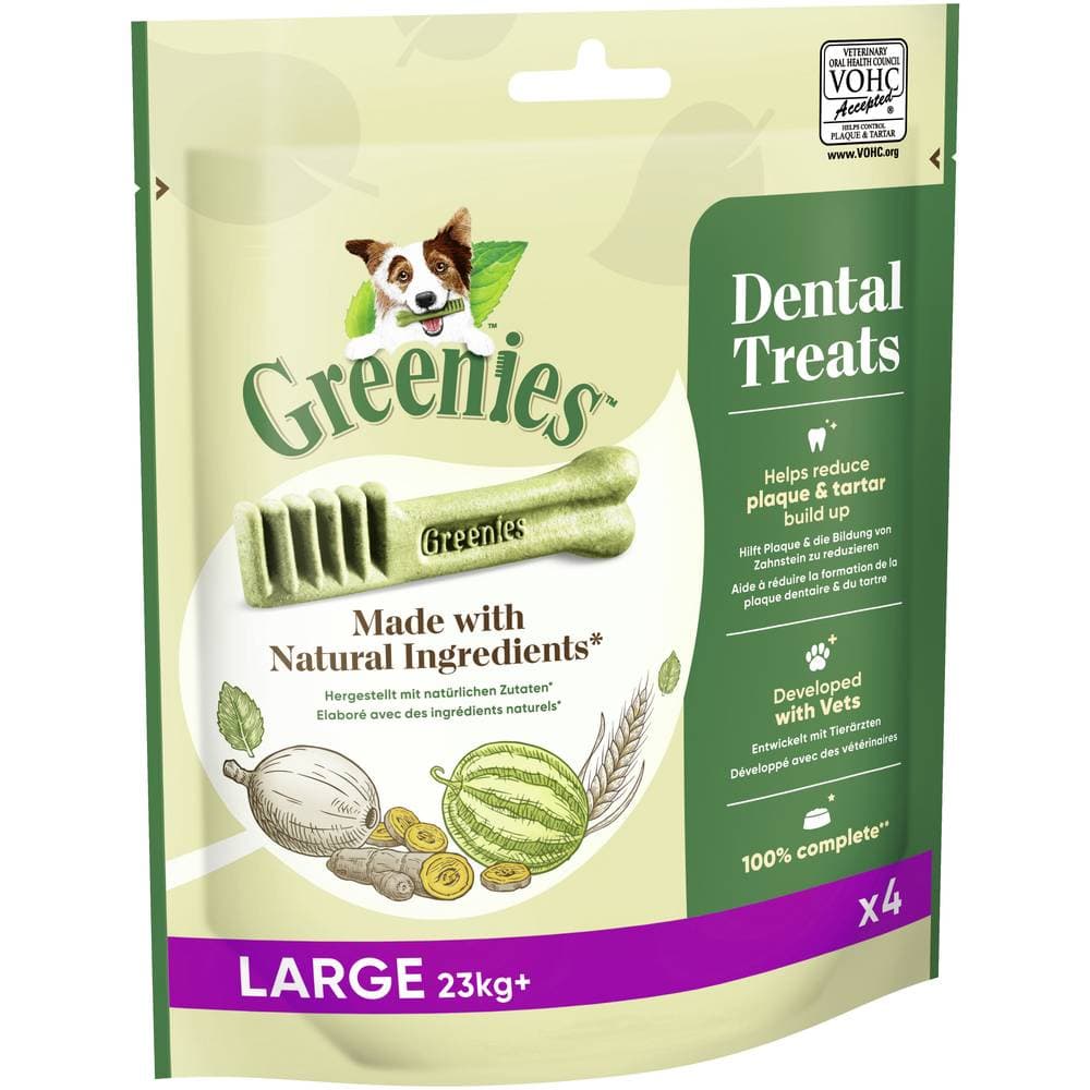 Greenies Canine Dental Chews - dog snacks - Large (170g / 4 treats.)
