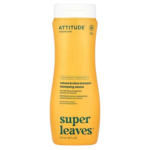 ATTITUDE, Super Leaves™, Volume & Shine Shampoo, Soy Protein & Cranberries, 16 fl oz (473 ml)