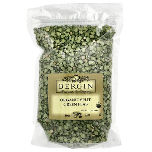 Bergin Fruit and Nut Company, Organic Split Green Peas, 21 oz (596 g)