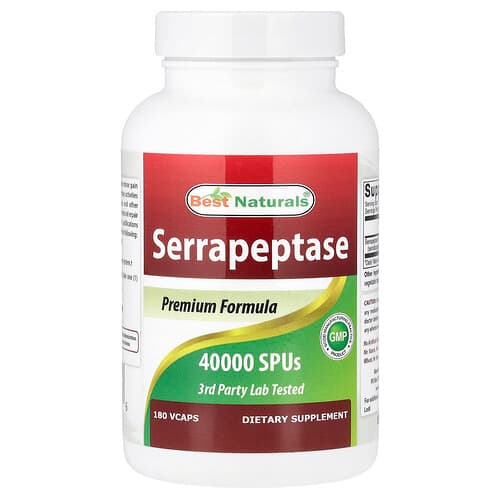 Best Naturals, Serrapeptase, 40,000 SPUs, 180 VCaps