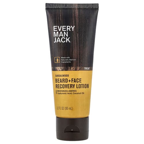 Every Man Jack, Beard + Face Recovery Lotion, Sandalwood, 3.2 fl oz (95 ml)