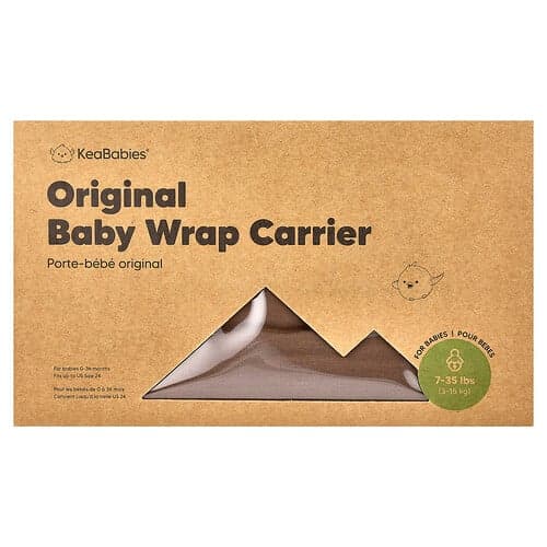 KeaBabies, Original Baby Wrap Carrier, For Babies 0-36 Months, Saddle Brown, 1 Count
