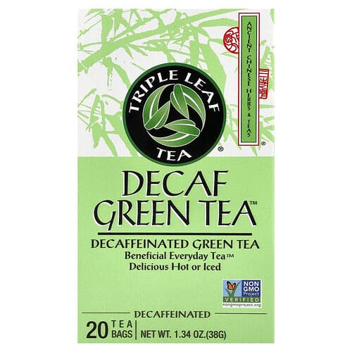 Triple Leaf Tea, Decaf Green Tea™, 20 Tea Bags, 1.34 oz (38 g)