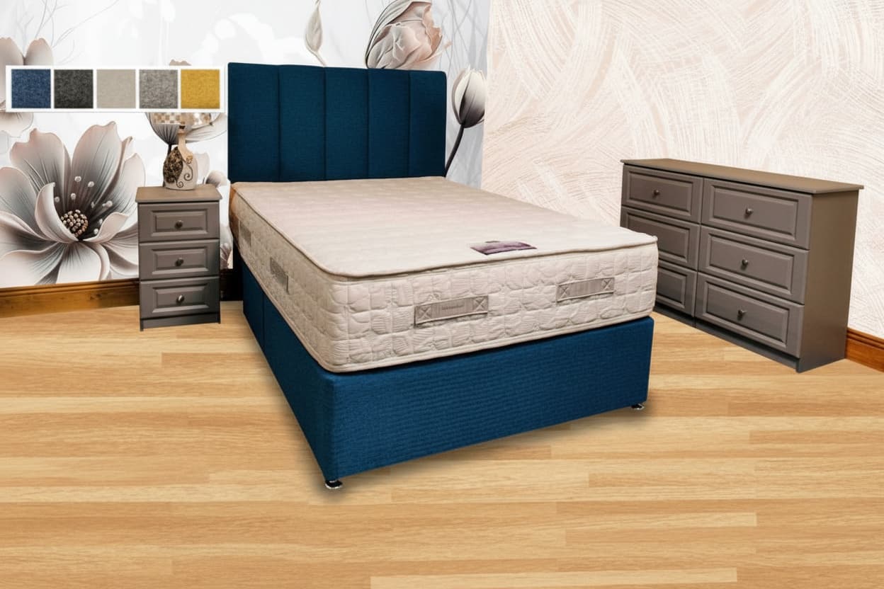 Price Drop! Adare 1800 Bed - Premium Base With Plush Mattress & Headboard, Multiple Sizes | Wowcher