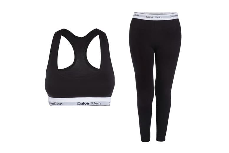 Calvin Klein Women's 2 Pack Seamless Bralette & Leggings Set - Black | Wowcher