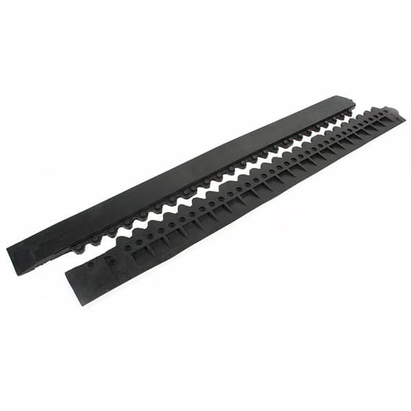 Interlock Solid Rubber Tiles & Edges - Male Edge/Corner Black
