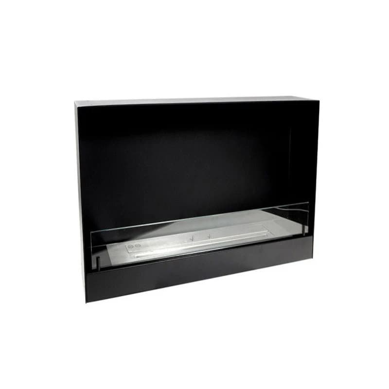 ScandiFlames 60 cm Black Bioethanol Fire Bulit-in Insert - One-sided fireplace for wall - Up to 7.5 burn hours