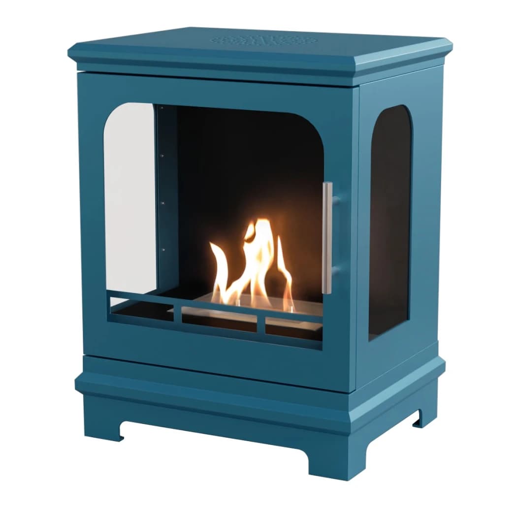ScandiFlames Honolulu Blue - Freestanding Bioethanol Fireplace Stove - 5 hour burn time - 1.6 kW heat effect