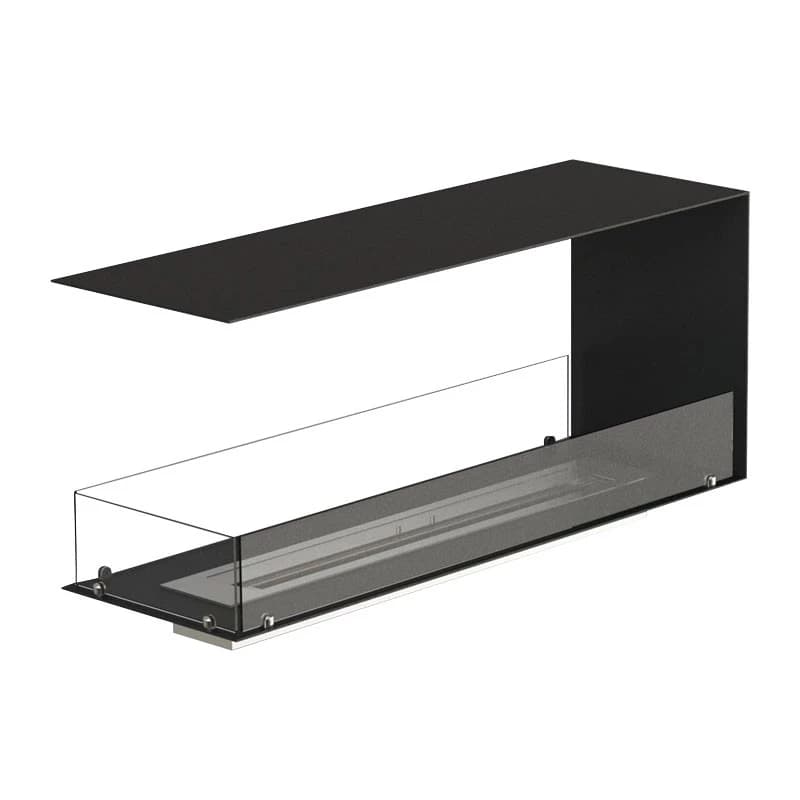 Foco Room Divider 1200 - Three-Sided Built-in Bioethanol Fireplace 120 cm width - Simple installation - No chimney or electricity required
