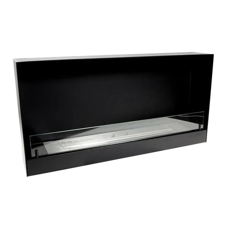 ScandiFlames One-sided 100 cm built-in bio fireplace - Black - 19 cm depth - 4 litre burner