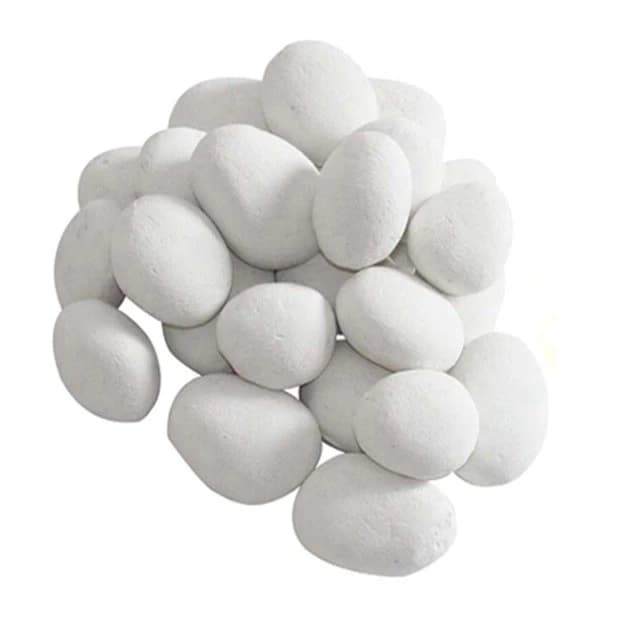 Authentic Decorative White Stones for Bio Fireplaces 24 pcs From ScandiFlames | Ceramic Decoration for Bioethanol Fireplaces