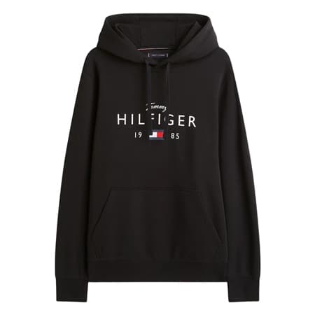 Tommy Hilfiger Brand Love Big Logo Hoodie - Black - L