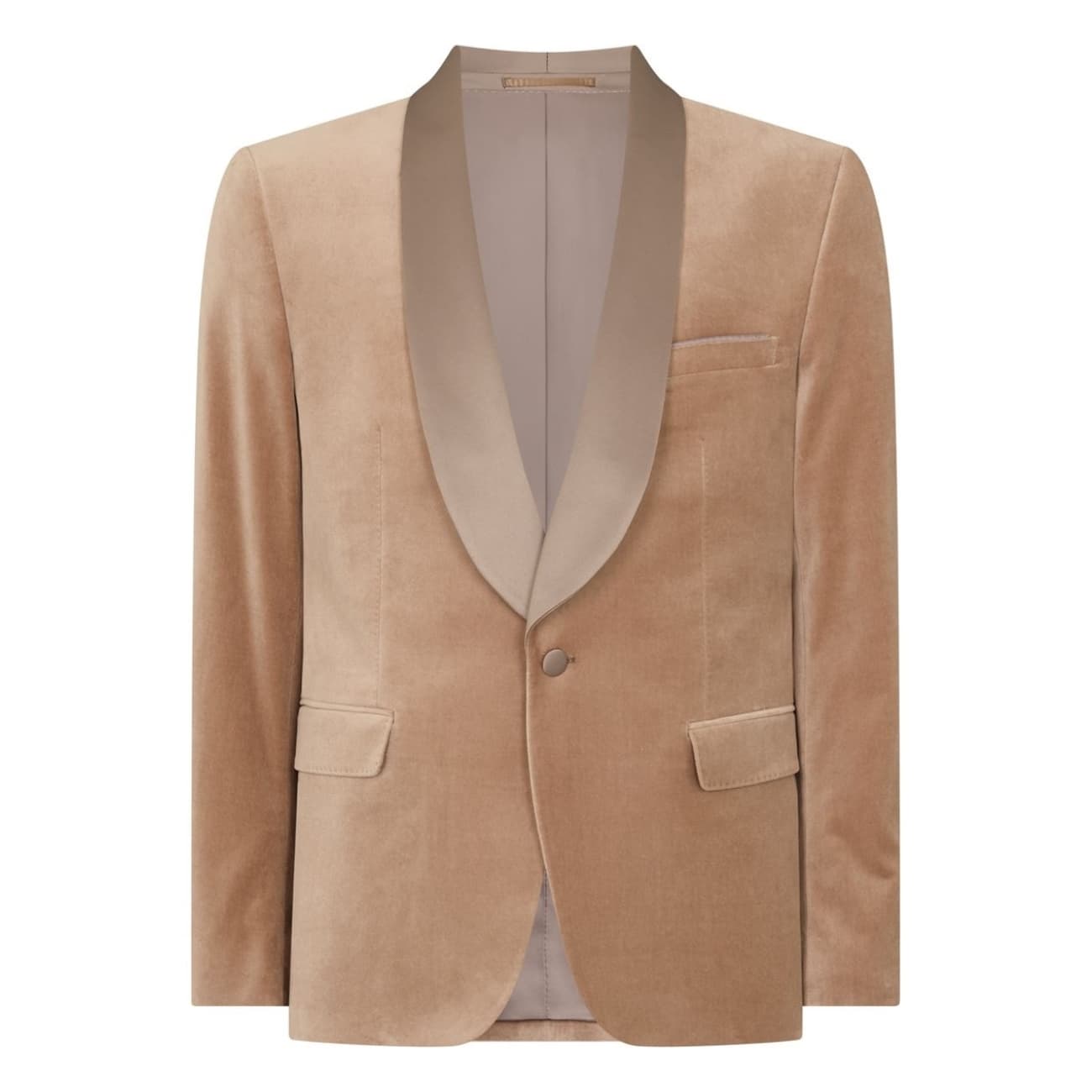 Remus Uomo Romeo Slim Fit Velvet Dinner Jacket - Beige - 44R