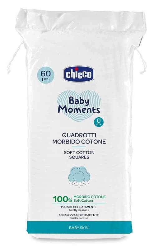 Chicco quadrotti in morbido cotone 60pz