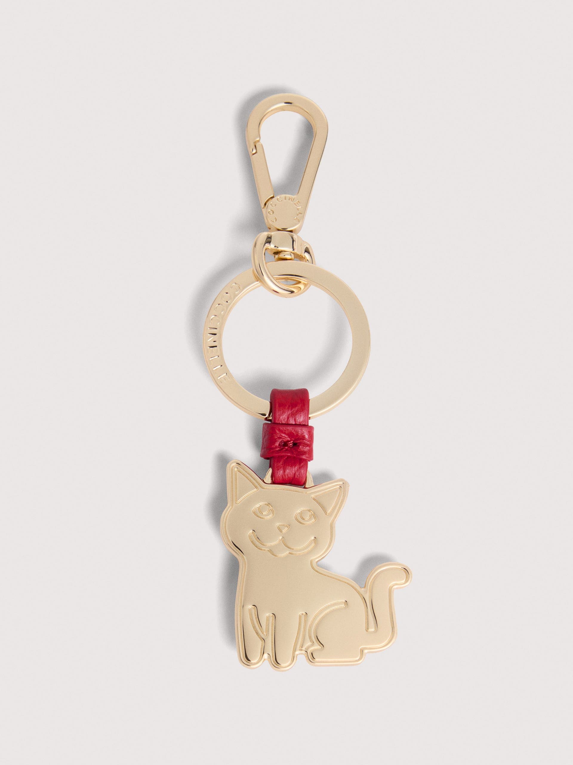 Coccinelle Leather and Metal Key Ring Basic Metal
