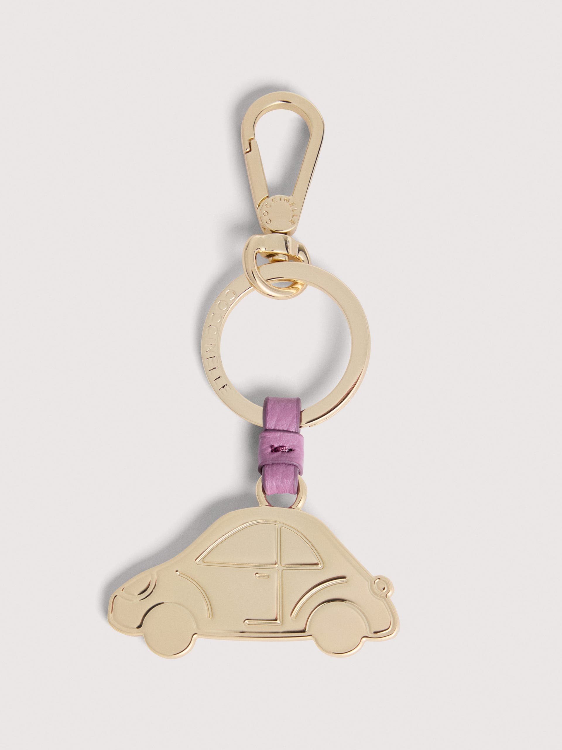 Coccinelle Leather and Metal Key Ring Basic Metal