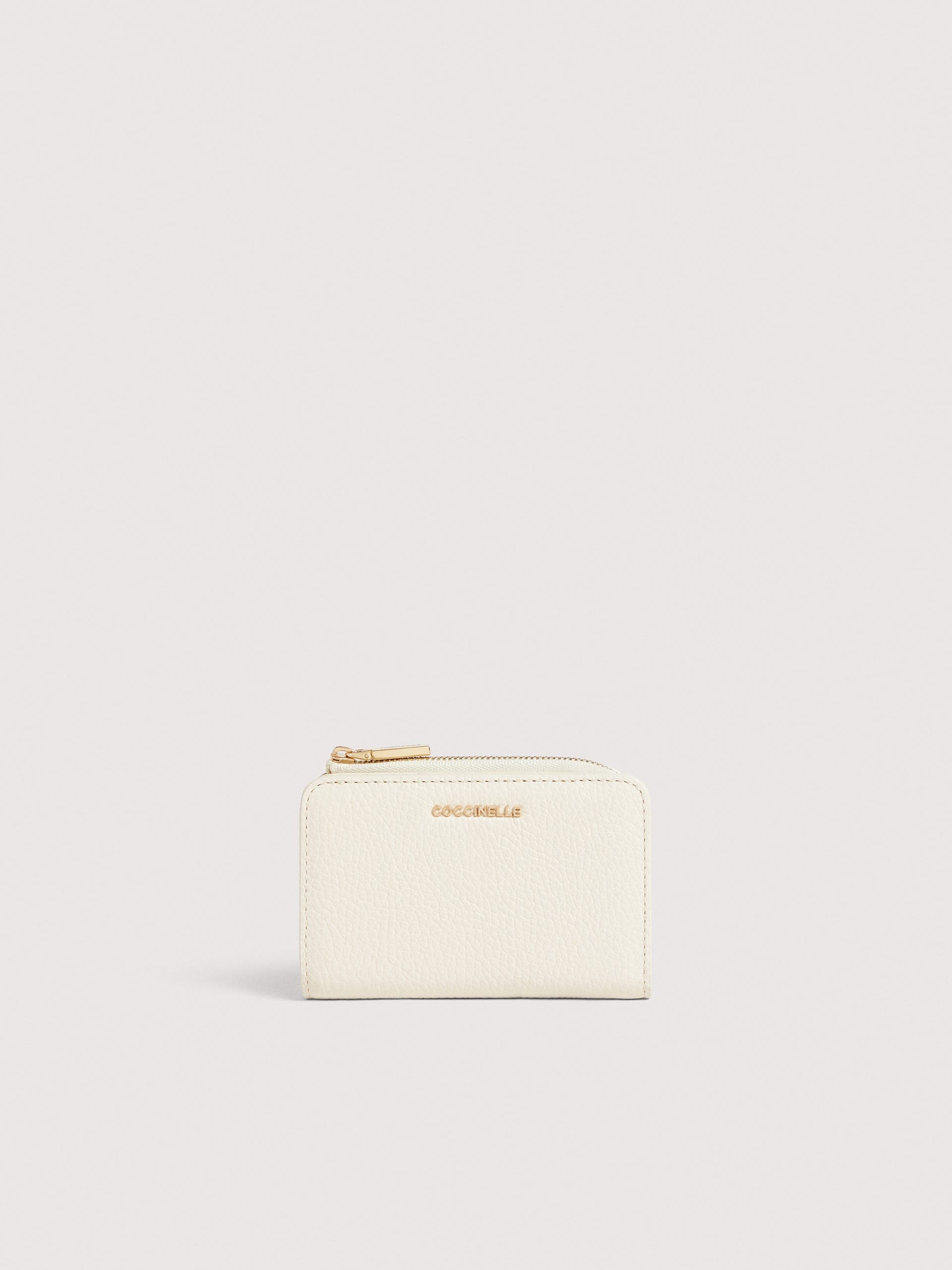 Coccinelle Small Grained Leather Wallet Metallic Small