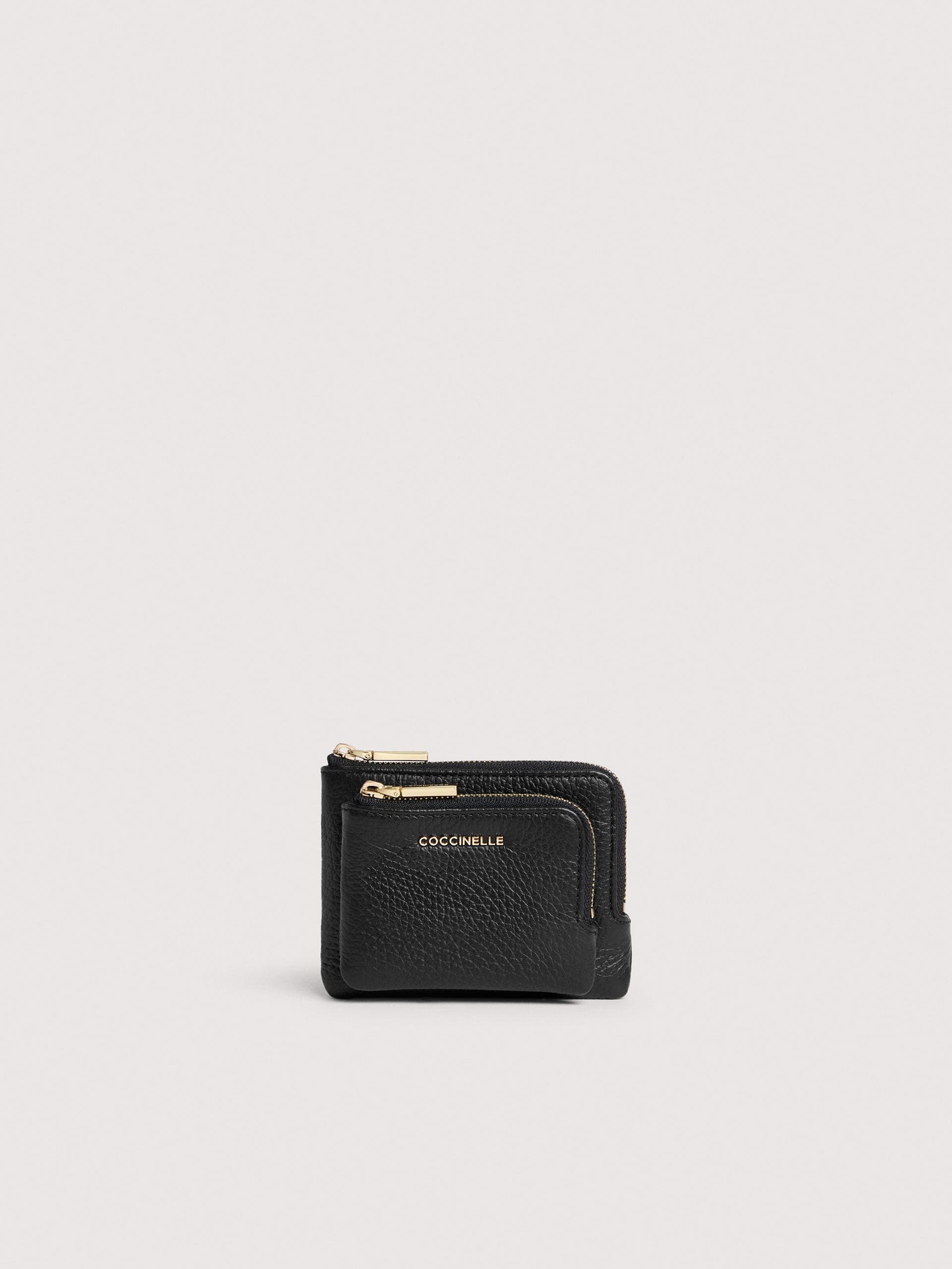Coccinelle Grained Leather Card Holder Metallic Small
