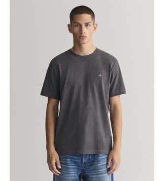Gant for man. 2003184 T-shirt dark grey shield (M), Casual, Cotton, Short sleeve