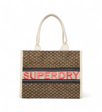 Superdry unisex. W9110381A Luxe brown tote bag (OSFA), Casual, Jute