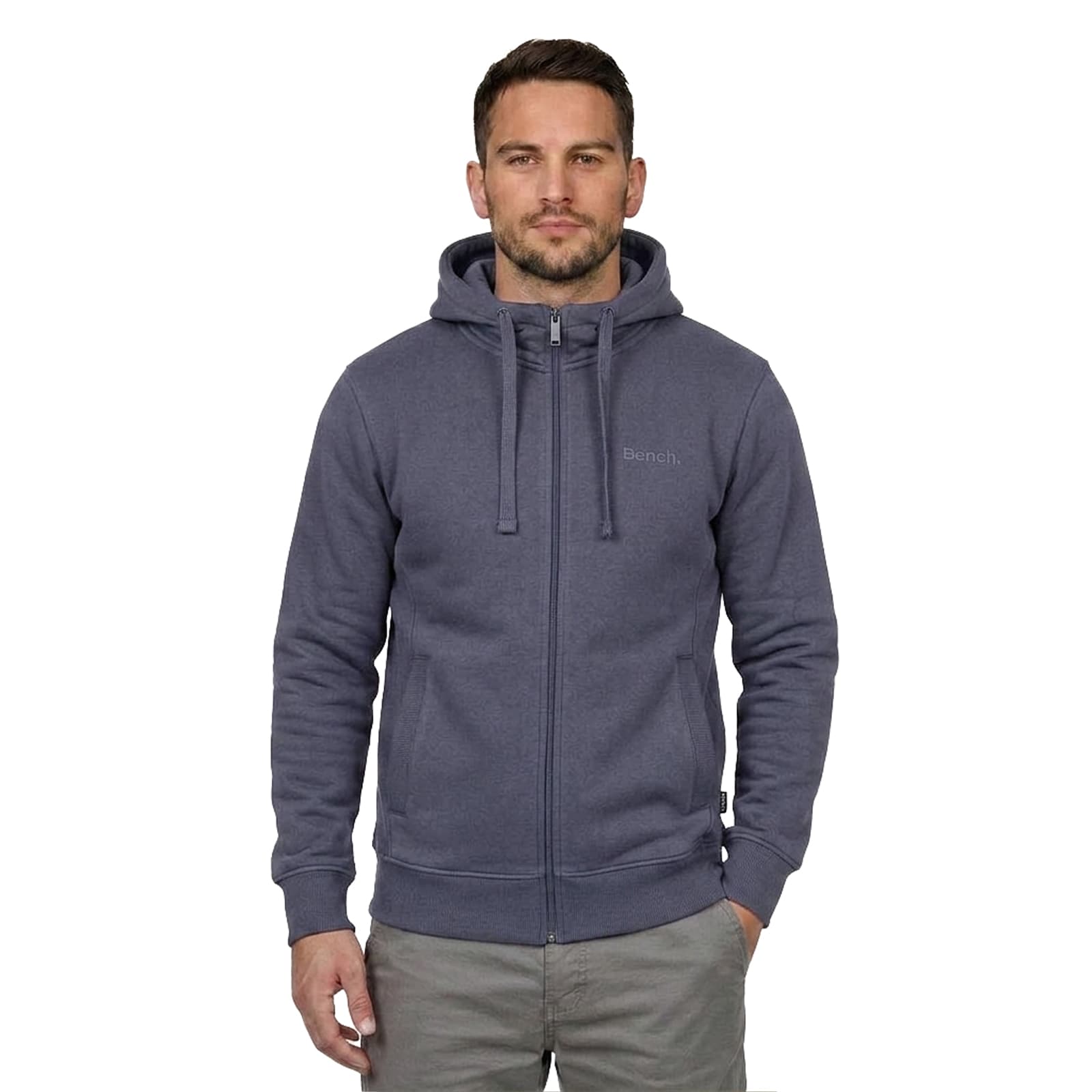 Bench Braxton Men's Zip Hoodie | Hoodies  | Steel Grey  | UK Size Large