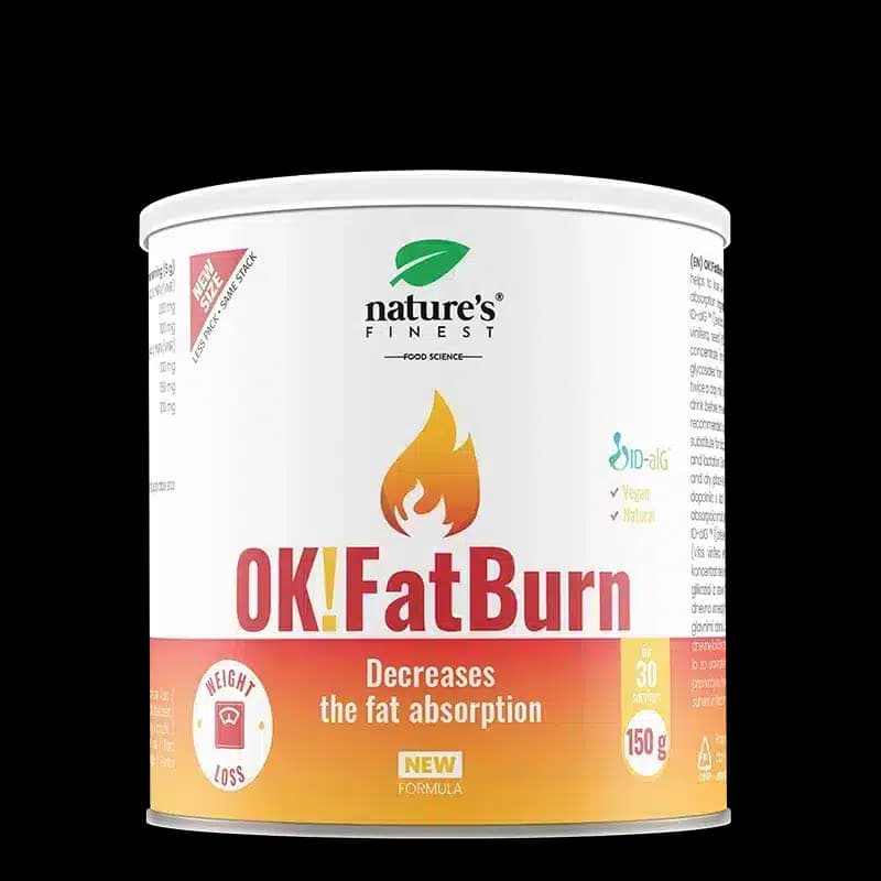 Nature's Finest OK!FatBurn | ID-alG seaweed extract for carb and fat processing | L-carnitine, L-tyrosine and vitamin C for metabolism and daily vital