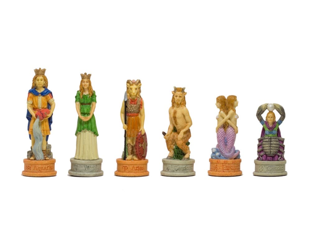 The Zodiac Hand-Painted Themed Chess Pieces by Italfama