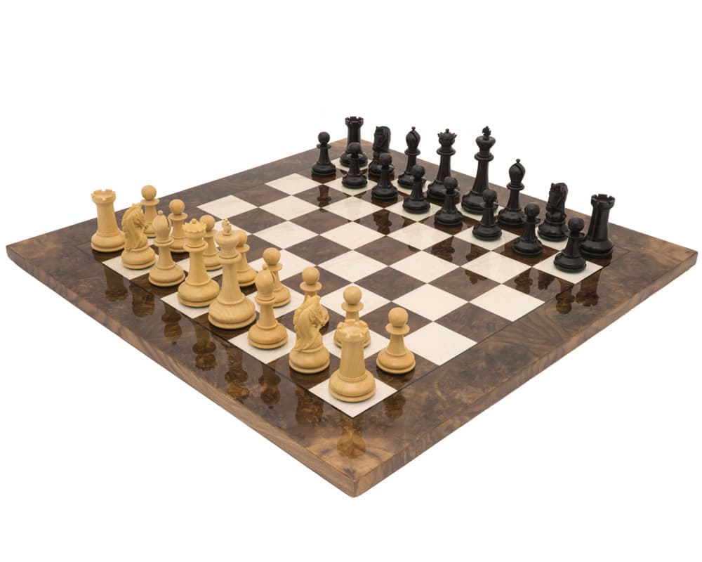 The Monarch Ebony And Walnut Grand Luxury Chess Set