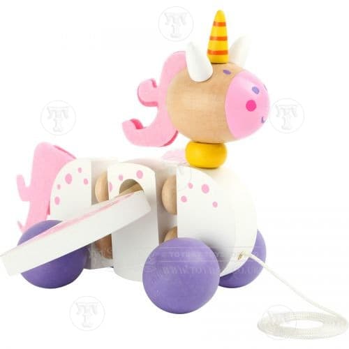 Wooden Pull along Unicorn