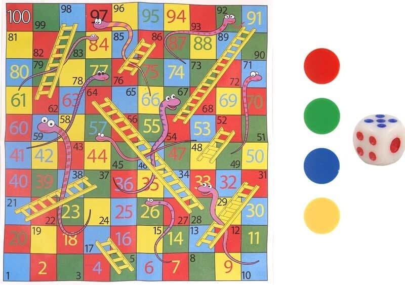 Mini Snakes & Ladders Game Party Bag fillers Bag Kids Pocket Money Toy Pick QTY