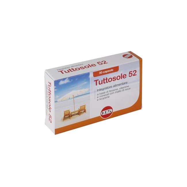 Kos - Kos Tuttosole 52 Integratore Per Stimolare La Sintesi Di Melanina 30 Capsule
