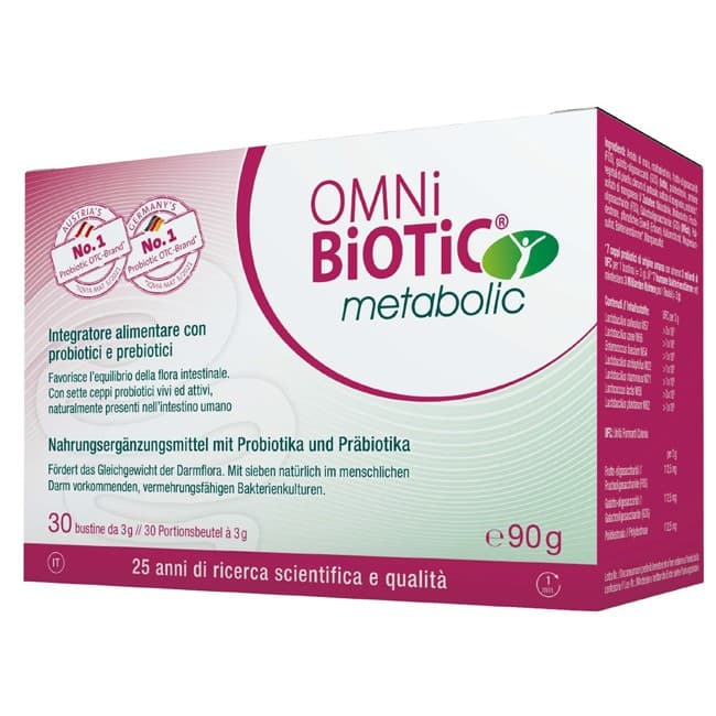 Institut Allergosan - Omni-Biotic Metabolic Integratore Per L'Equilibrio Intestinale e Il Metabolismo 30 Bustine