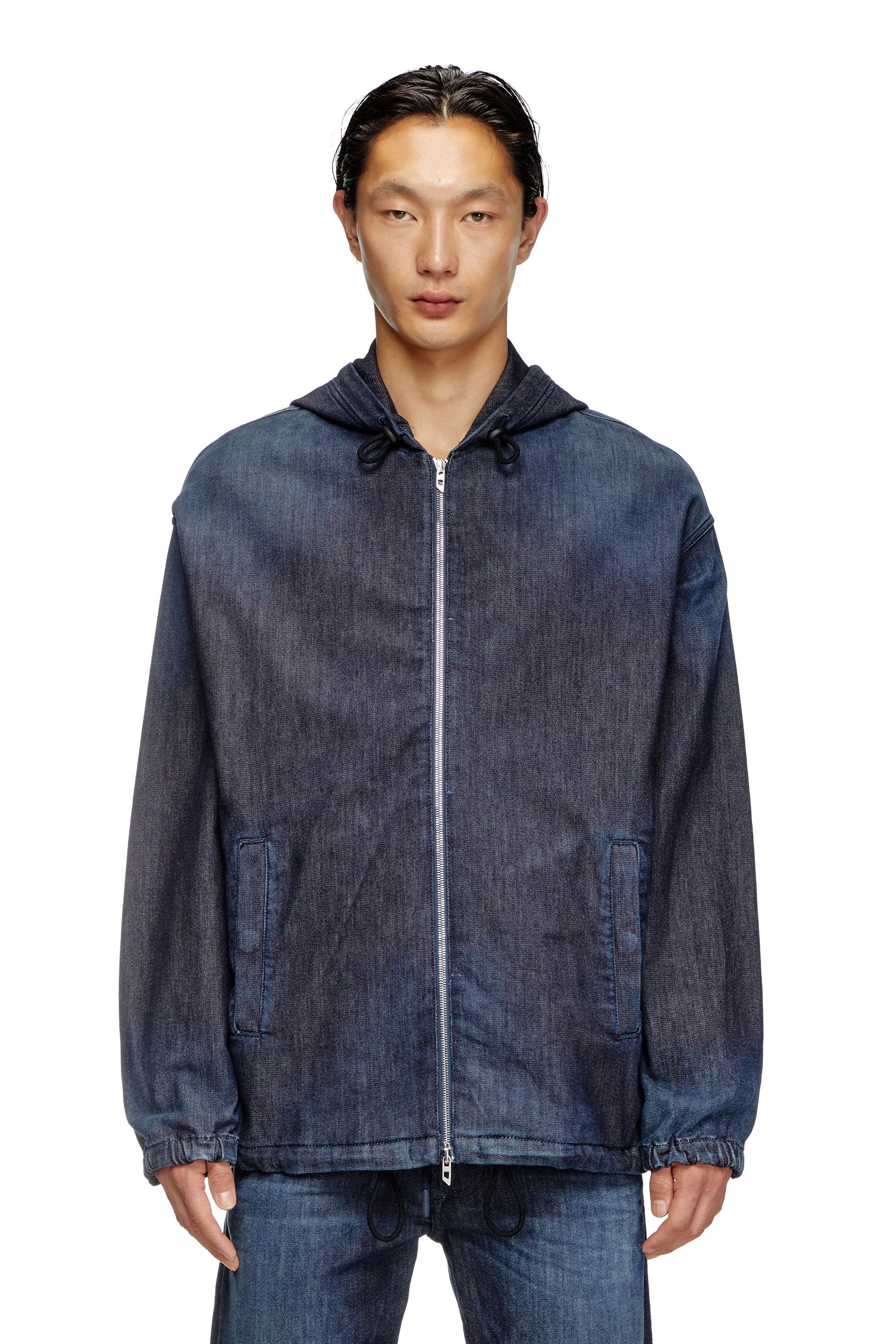 Diesel - Hooded JoggJeans jacket - Denim Jackets - Man - Blue
